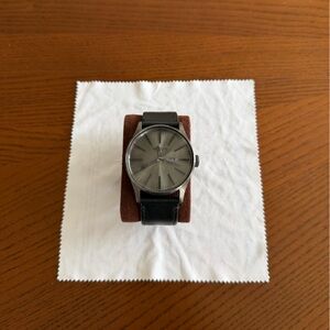 Men's Nixon Black Leather Strap Watch